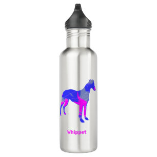 Whippet / Italian Greyhound Dog Pink & Blue 710 Ml Water Bottle