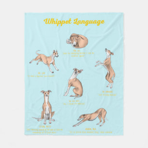 Whippet Language Gift Fleece Blanket