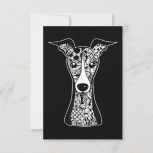 Whippet Lover   Italian Greyhound Face Graphic Art RSVP Card