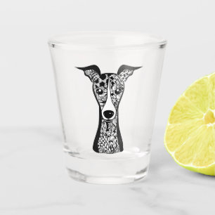 Whippet Lover Italian Greyhound Face Graphic Art Shot Glass