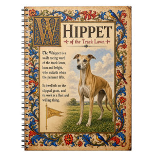 Whippet, Mediaeval Bestiary Art Notebook
