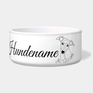 Whippet Minimalist Line Art personalized food bowl