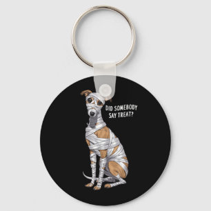 Whippet Mummy Halloween Dog Key Ring