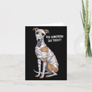 Whippet Mummy Halloween Dog Performance Card