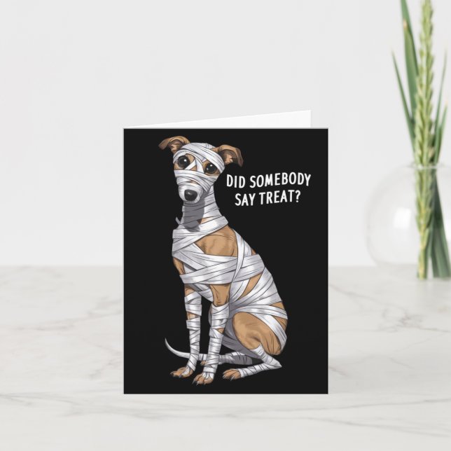 Whippet Mummy Halloween Dog Performance Card (Front)