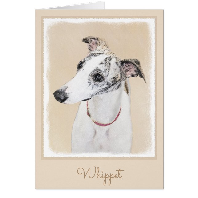 Whippet Painting - Cute Original Dog Art (Front)