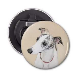 Whippet Painting - Cute Original Dog Art Bottle Opener