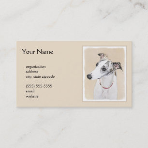 Whippet Painting - Cute Original Dog Art Business Card