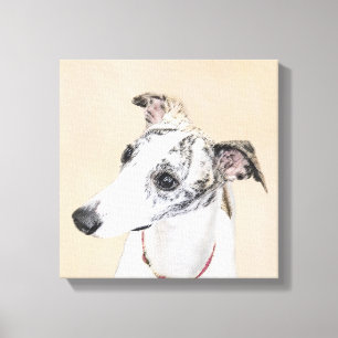 Whippet Painting - Cute Original Dog Art Canvas Print