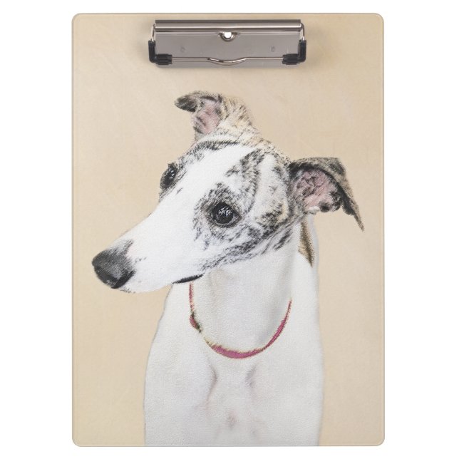 Whippet Painting - Cute Original Dog Art Clipboard (Front)