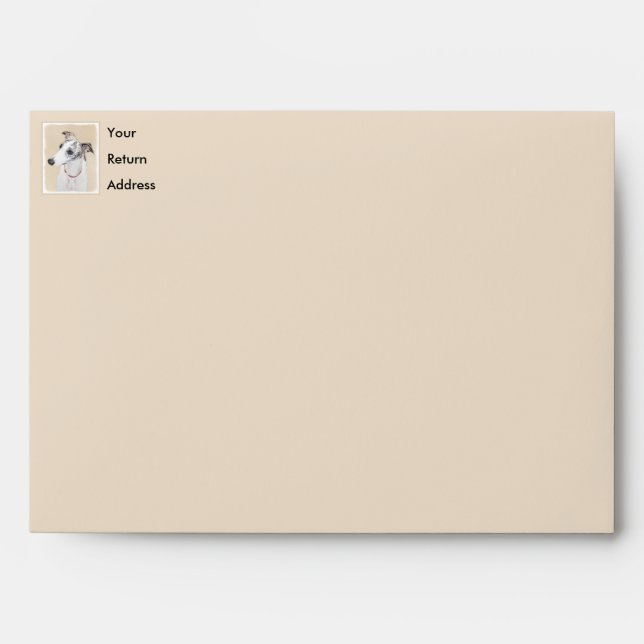 Whippet Painting - Cute Original Dog Art Envelope (Front)