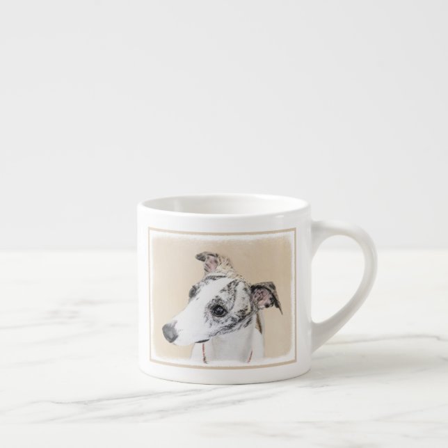 Whippet Painting - Cute Original Dog Art Espresso Cup (Right)