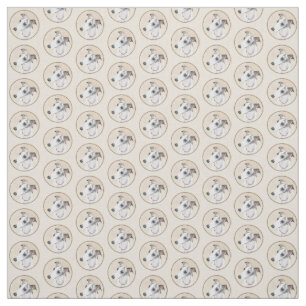 Whippet Painting - Cute Original Dog Art Fabric