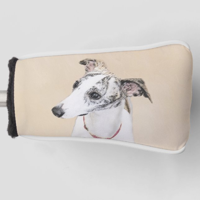 Whippet Painting - Cute Original Dog Art Golf Head Cover (Front)