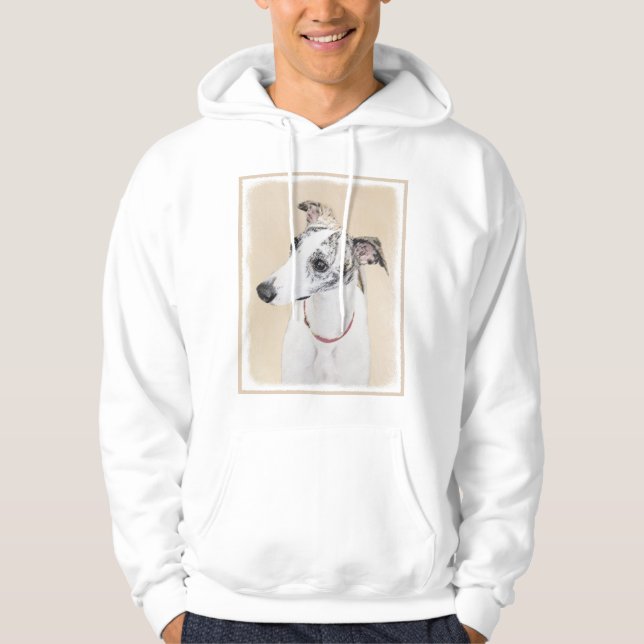 Whippet Painting - Cute Original Dog Art Hoodie (Front)