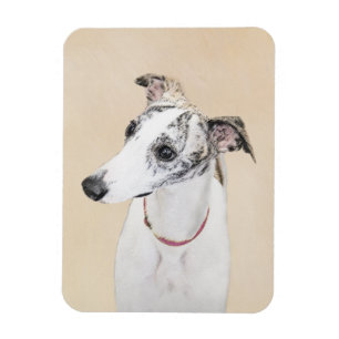 Whippet Painting - Cute Original Dog Art Magnet