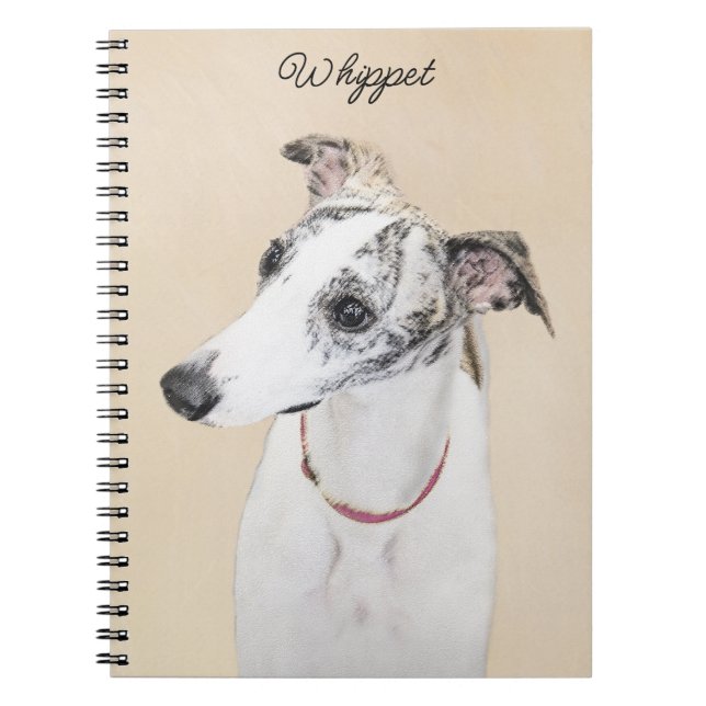 Whippet Painting - Cute Original Dog Art Notebook (Front)