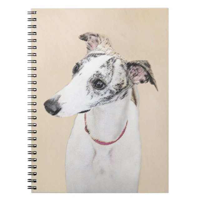 Whippet Painting - Cute Original Dog Art Notebook (Front)