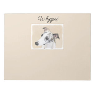 Whippet Painting - Cute Original Dog Art Notepad