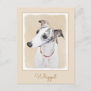 Whippet Painting - Cute Original Dog Art Postcard
