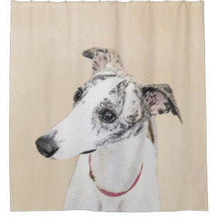Whippet Painting - Cute Original Dog Art Shower Curtain