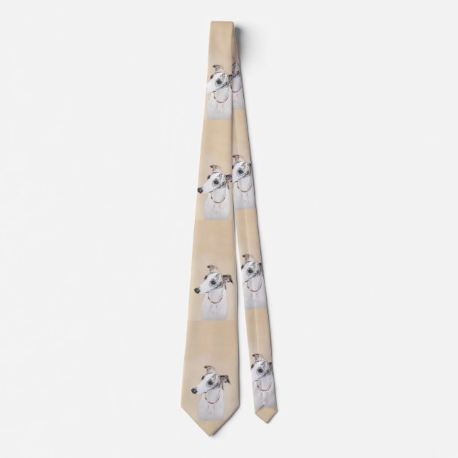 Whippet Painting - Cute Original Dog Art Tie (Front)