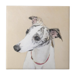 Whippet Painting - Cute Original Dog Art Tile