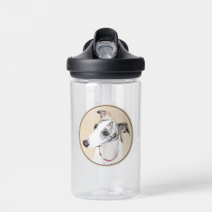 Whippet Painting - Cute Original Dog Art Water Bottle
