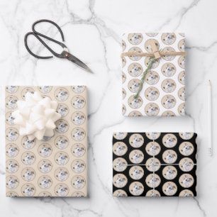 Whippet Painting - Cute Original Dog Art Wrapping Paper Sheet