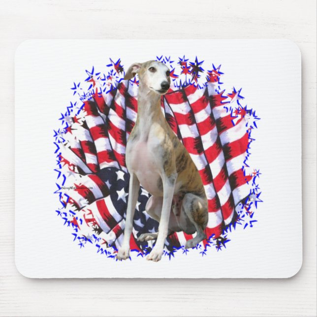 Whippet Patriot Mouse Mat (Front)