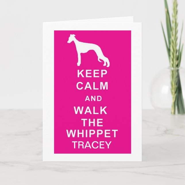 WHIPPET Personalised Birthday Greetings Card (Front)
