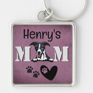 Whippet Personalized Peeking Key Ring