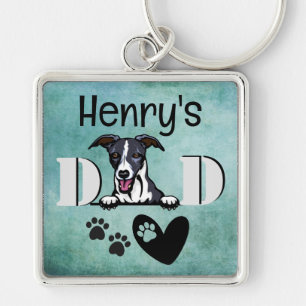 Whippet Personalized Peeking Key Ring