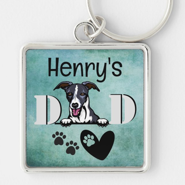 Whippet Personalized Peeking   Key Ring (Front)