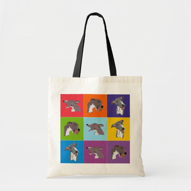 Whippet Pop Art Montage Shopping bag (Front)