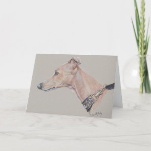 Whippet Profile Dog At Greeting Card