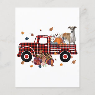 Whippet Pumpkin Truck Thanksgiving Halloween Gift Flyer