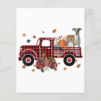 Whippet Pumpkin Truck Thanksgiving Halloween Gift Flyer