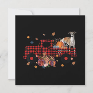 Whippet Pumpkin Truck Thanksgiving Halloween Gift Invitation