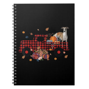 Whippet Pumpkin Truck Thanksgiving Halloween Gift Notebook