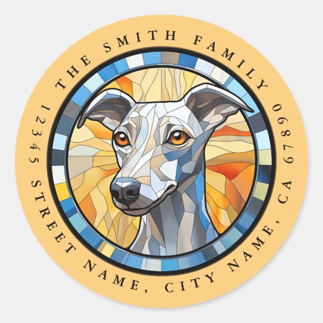 Whippet Round Stickers (Front)