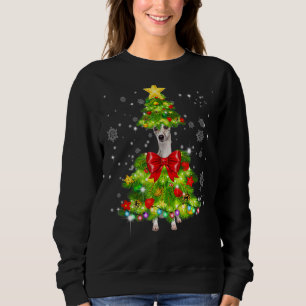 Whippet Santa Christmas Tree Lights Xmas Dogmas Pa Sweatshirt