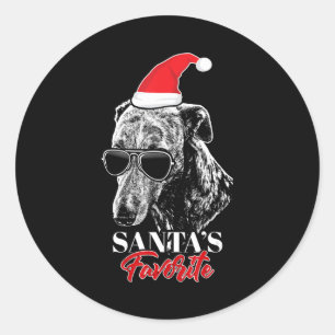 Whippet Santas Favourite Funny Christmas Classic Round Sticker