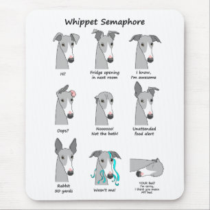 Whippet Semaphore Mouse Mat