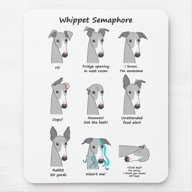 Whippet Semaphore Mouse Mat (Front)