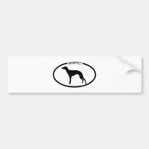 Whippet Silhouette Black Bumper Sticker
