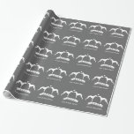 Whippet Silhouettes Couple with Text Wrapping Paper<br><div class="desc">Wedding and Bridal Shower Gift Wrap for Whippet Lovers</div>
