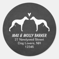 Whippet Silhouettes Love Return Address