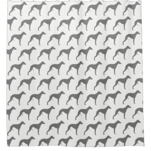 Whippet Silhouettes Pattern Shower Curtain