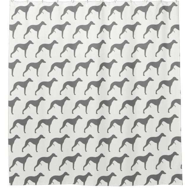 Whippet Silhouettes Pattern Shower Curtain (Front)